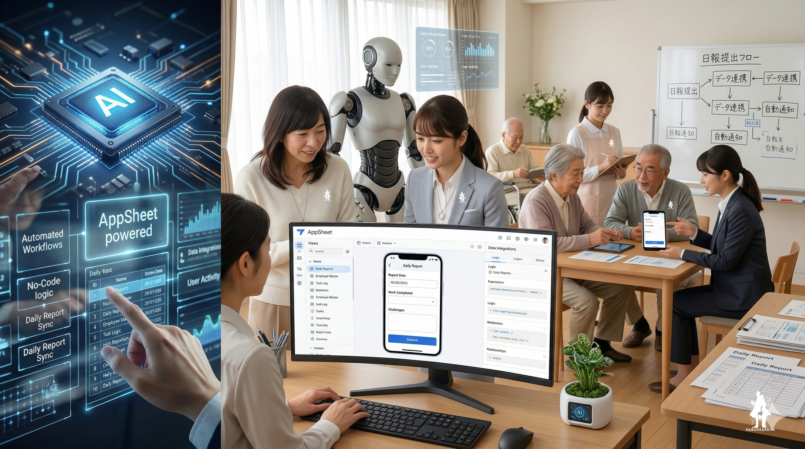 AppSheetでつくったシステムのイメージ